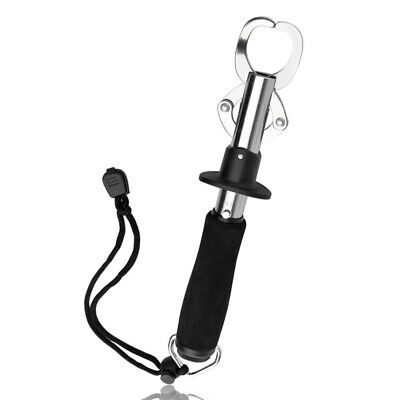 Portable Stainless Steel Fish Lip Gripper Tool Fishing Gear W/ Wrist Strap
