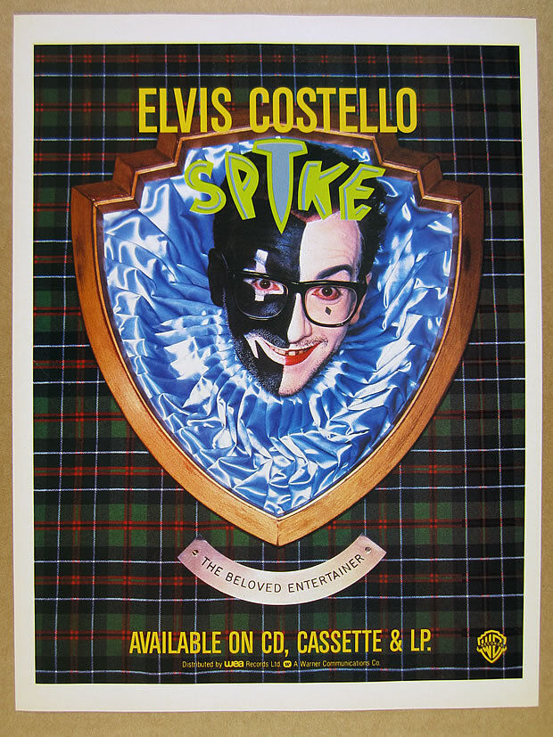 1989 Elvis Costello Spike Album Promo Cover Art Vintage Print Ad