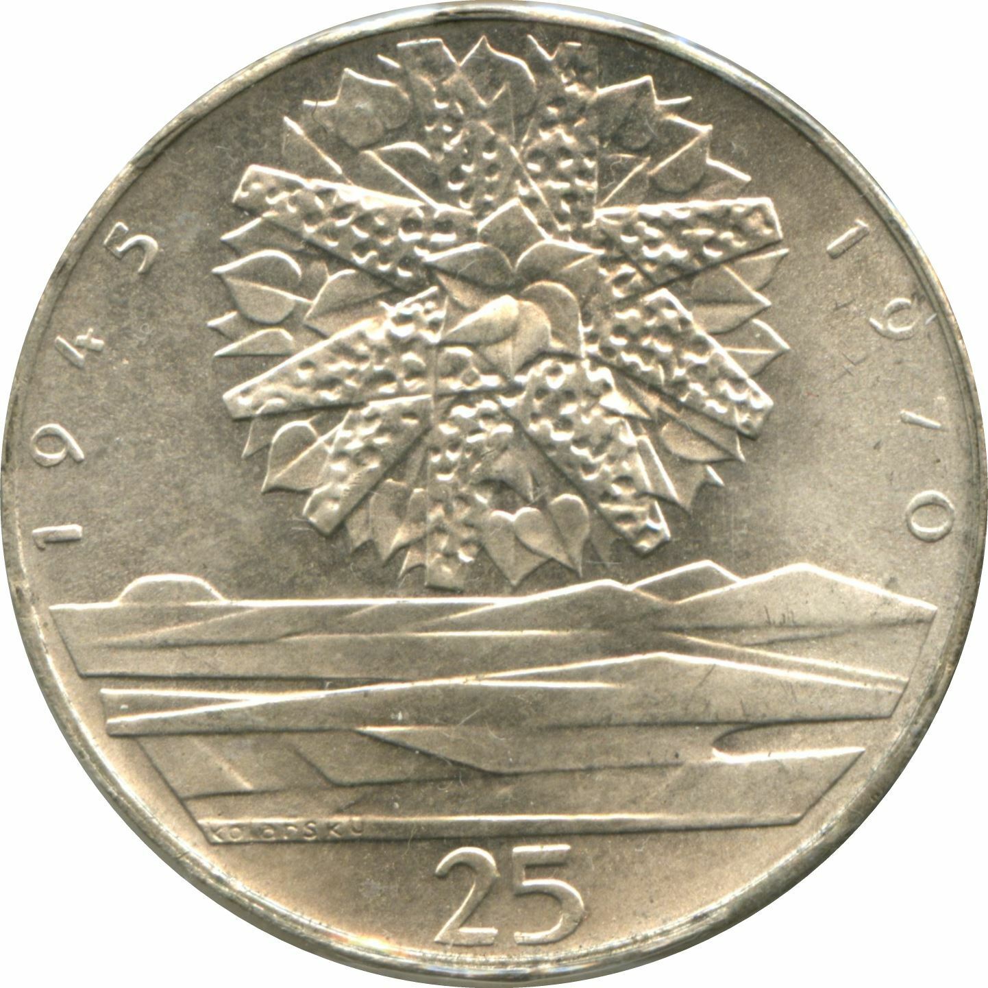 Czechoslovak Coin 25 Korun | Czech Liberation | Czechoslovakia | 1970