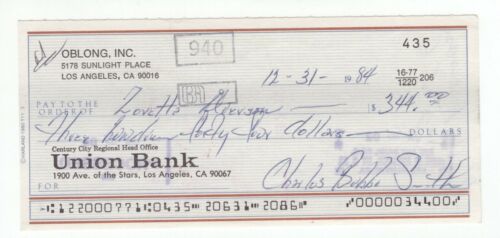 Bubba Smith - Football Legend & Hightower From Police Academy Autographed Check