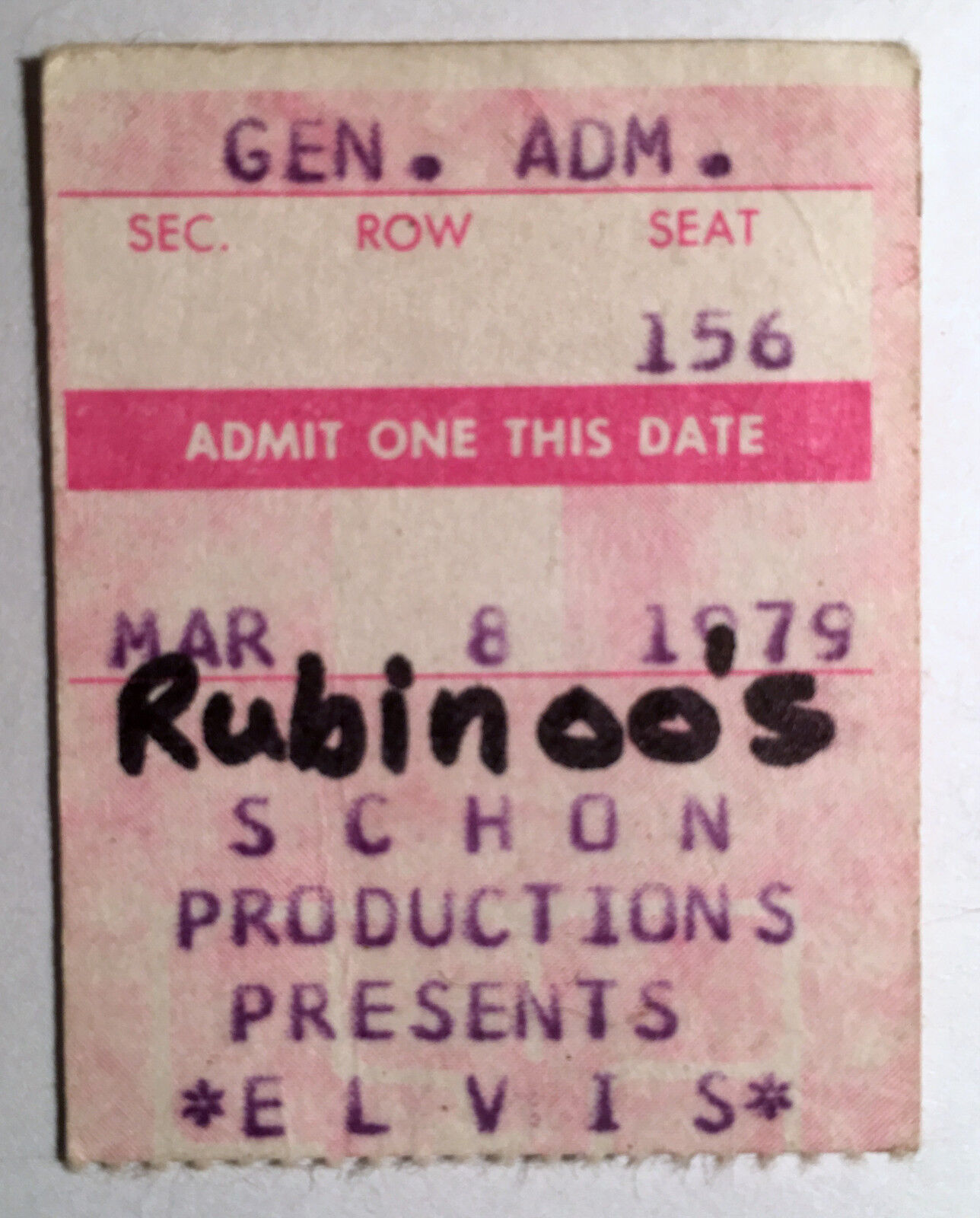 Elvis Costello Ticket Stub Minneapolis 3/8/1979 St. Paul Theater Armed Funk Tour