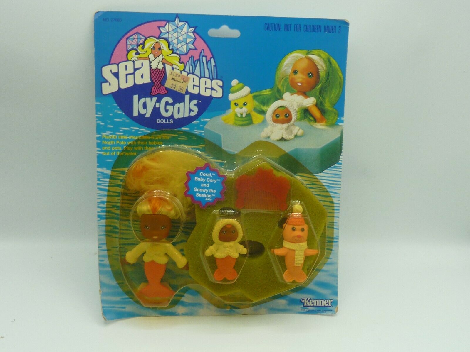Vintage Sea Wees Icy Gals Coral Baby And Snowy Sealion Set Moc Sealed New Card