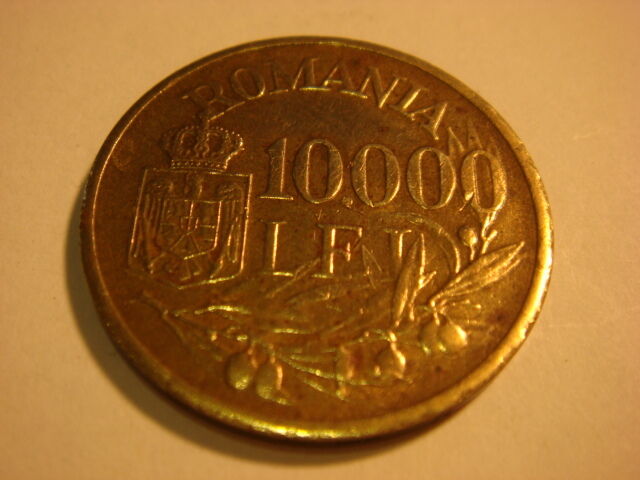 Romania 1947 10000 Lei  , King Mihai ,   Nice Coin