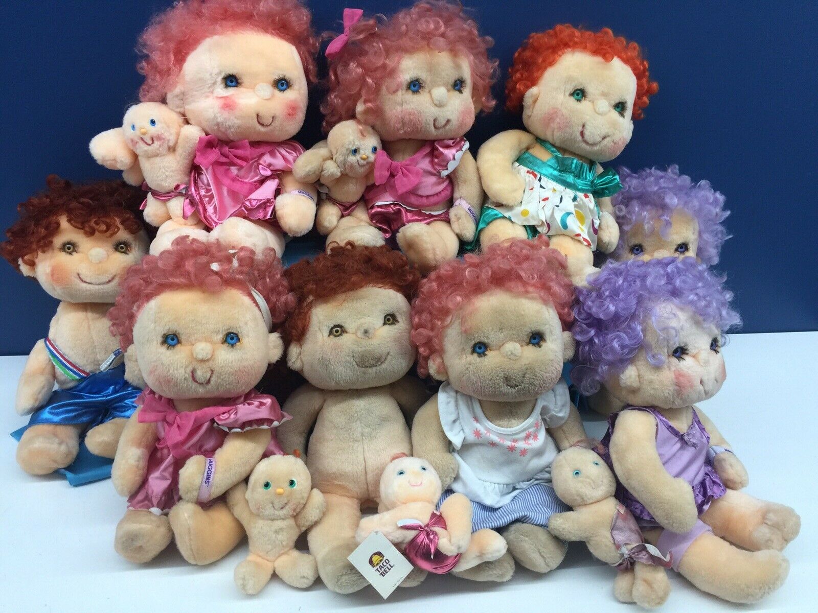 Vtg Lot 17 Hallmark Kenner Hugga Bunch Plush Dolls Babies 1980s Used