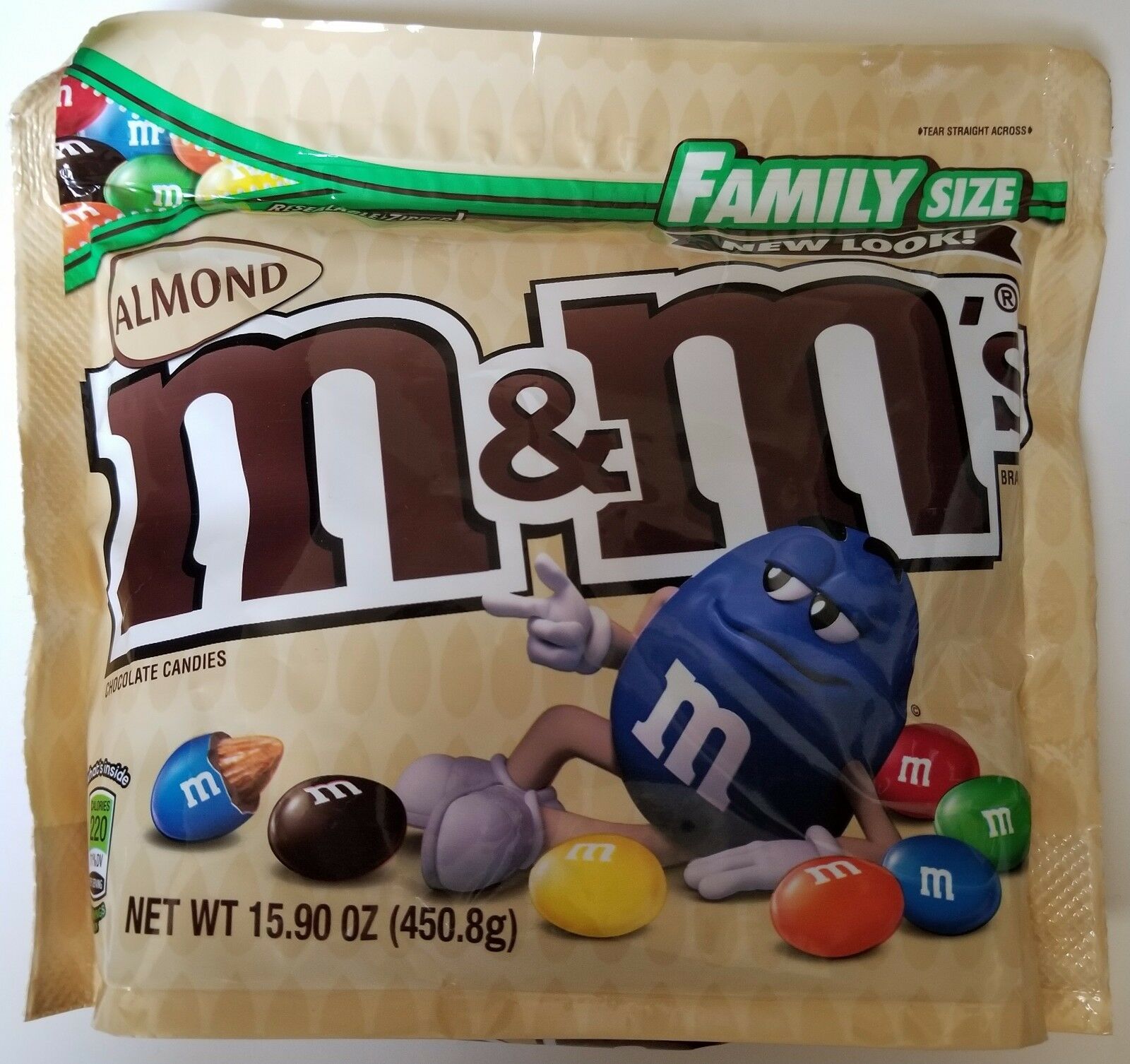 New Sealed Almond M&m's Family Size 15.90 Oz Bag Free Worldwide Shipping
