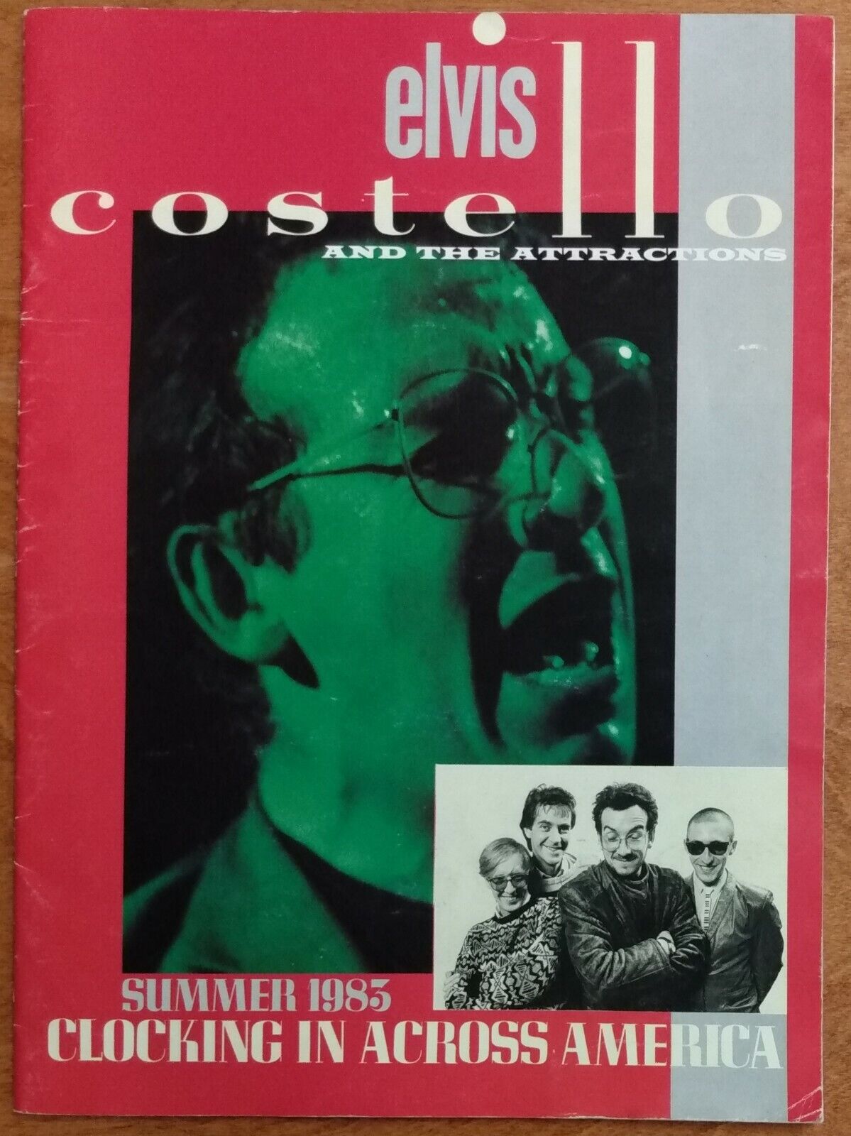 Elvis Costello & The Attractions Clocking In Across America 1985 Tour Program