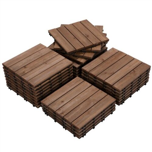 12x12’’ Patio Pavers Tiles Interlocking Wood Flooring Deck Tiles Outdoor 27pcs