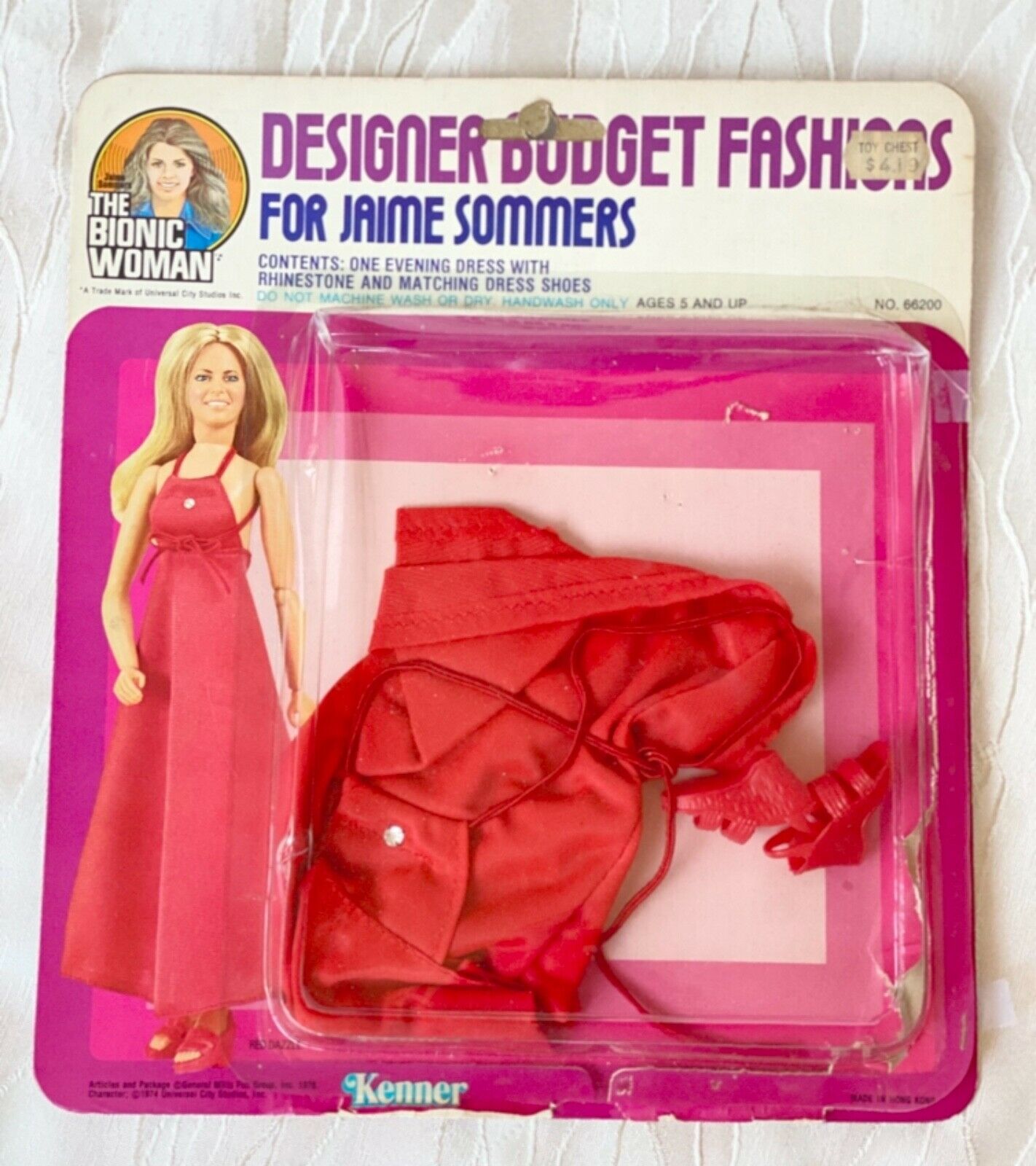 Vintage 1976 Kenner Bionic Woman “red Dazzle” Dress, Shoes & Original Packaging