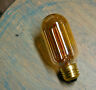 Radio Style Light Bulb, Tubular Smoked Amber Glass Vintage Edison Repro. 30 Watt