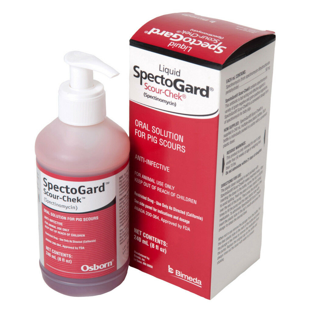 Spectogard Scour-chek(spectam Scour Halt) Treatment E. Coli Scours Pigs 240ml