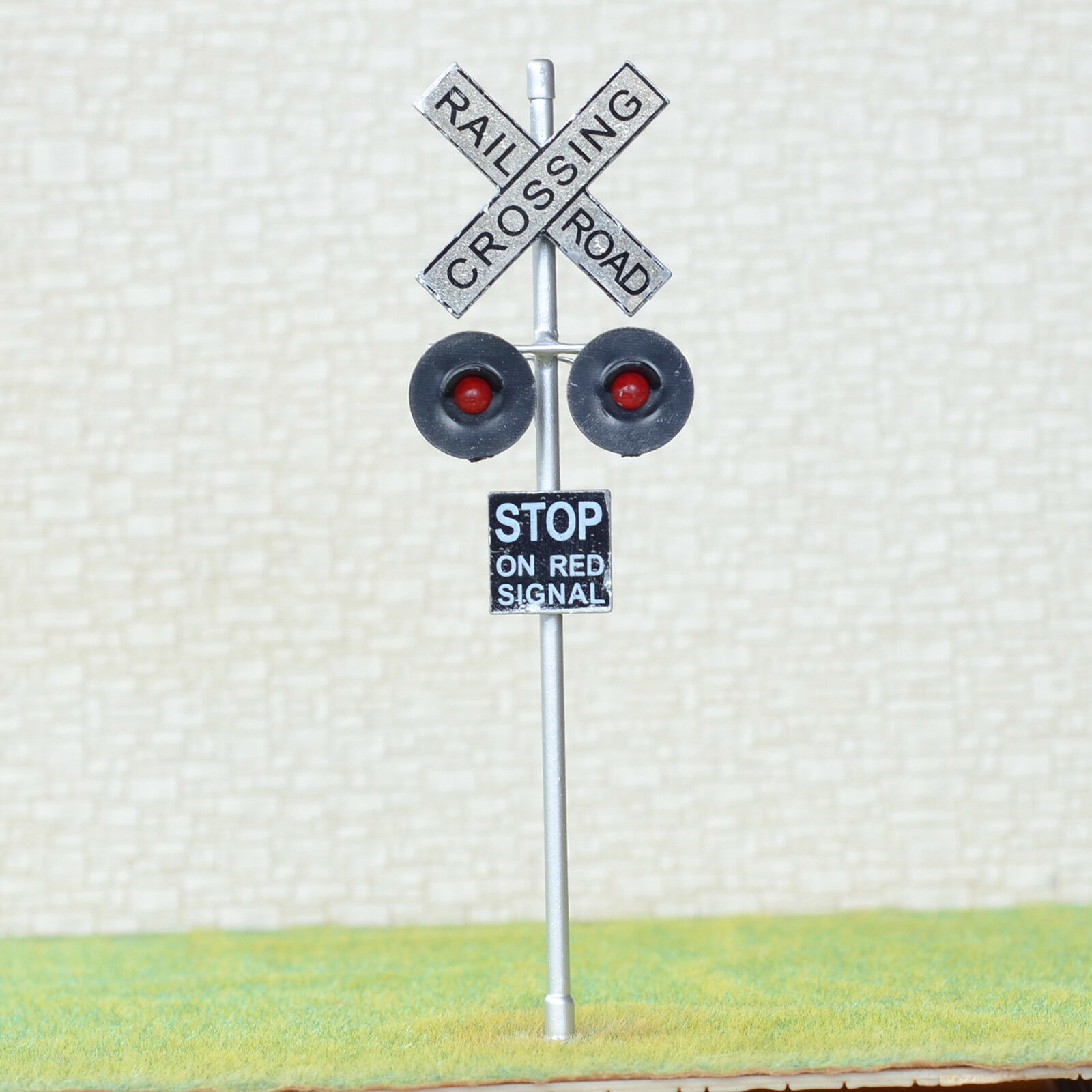 1 X O Scale Railroad Crossing Signals Led Made 2 Target Faces Silver #48sl2