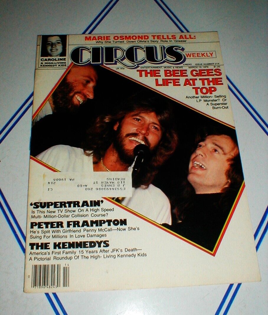 Circus Magazine 3/13/79 Bee Gees Peter Frampton W Elvis Costello Poster Vg++
